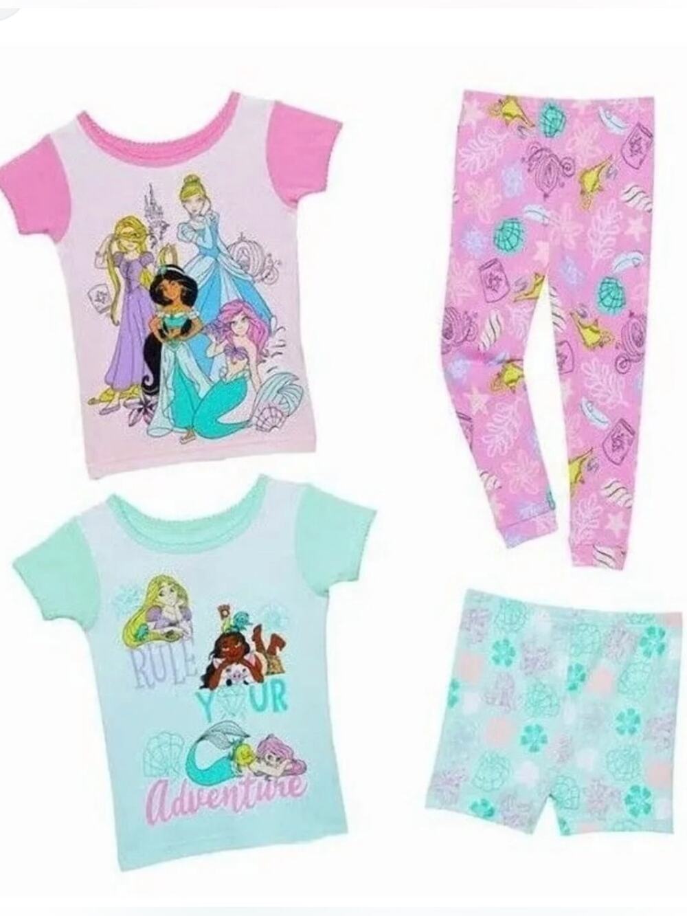 Princess Girl’s Pajamas Sleepwear 4 piece Set Size 3T NWT